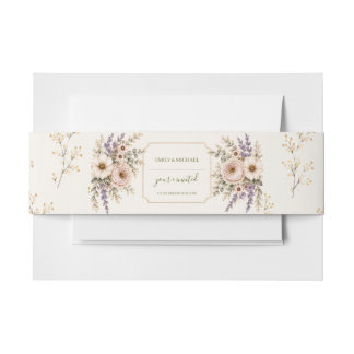 Cintas Para Invitaciones Boda de flores silvestres elegantes