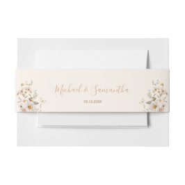 Cintas Para Invitaciones Boda de flores silvestres marfil y rubor