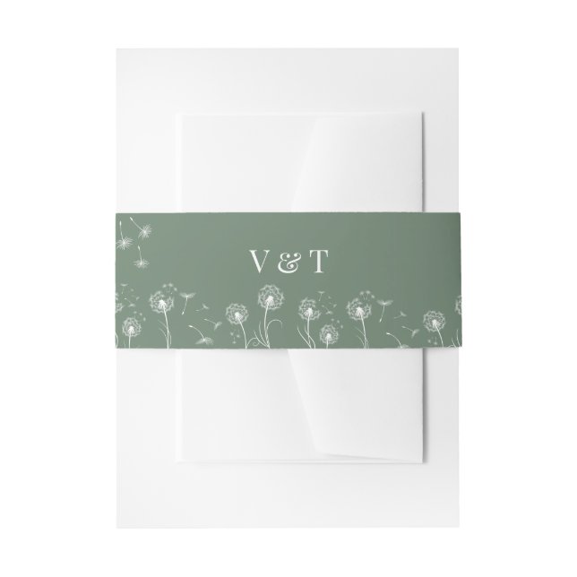 Cintas Para Invitaciones Boda de flores silvestres modernas verdes (Anverso Ejemplo)
