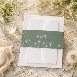 Cintas Para Invitaciones Boda de flores silvestres modernas verdes