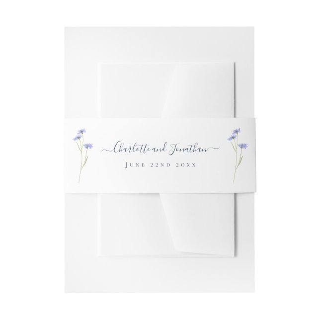 Cintas Para Invitaciones Boda de flores silvestres simples personalizadas  (Anverso Ejemplo)