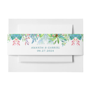 Cintas Para Invitaciones Boda de Flores Tropicales