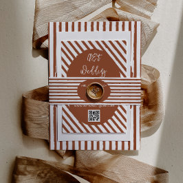 Cintas Para Invitaciones Boda de franja de terracota dibujada a mano