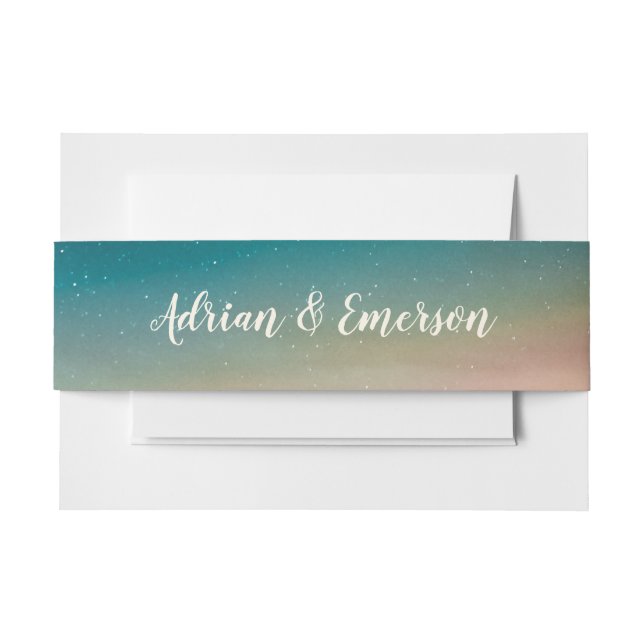Cintas Para Invitaciones Boda de Galaxia de Noche Sky Stars (Anverso Ejemplo)