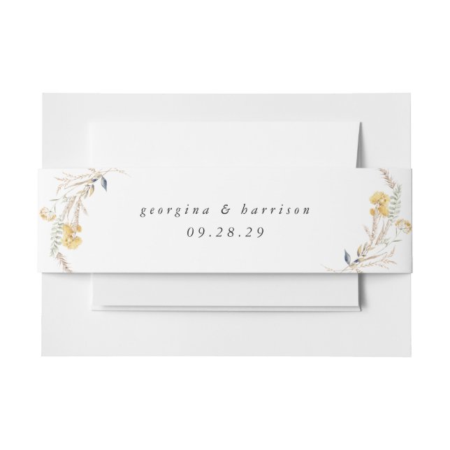 Cintas Para Invitaciones Boda de girasol de verano tardío (Anverso Ejemplo)