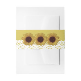Cintas Para Invitaciones Boda de girasoles y encajes vintage