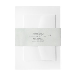 Cintas Para Invitaciones Boda de guión elegante verde pastoral suave