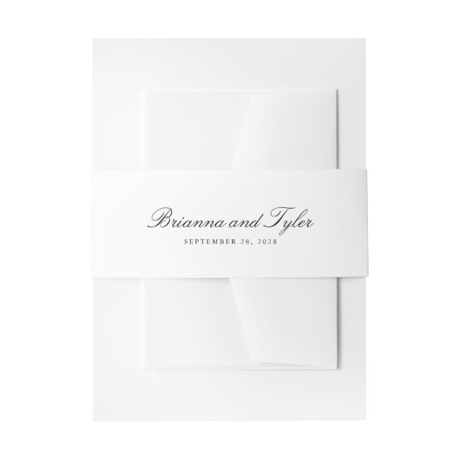 Cintas Para Invitaciones Boda de guión simple clásico y elegante (Anverso Ejemplo)