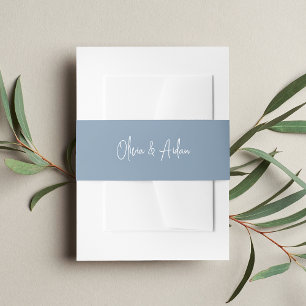 Cintas Para Invitaciones Boda de guiones manuscritos color azul turbulento 