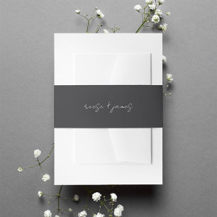 Cintas Para Invitaciones Boda de guiones mínimos en blanco y negro