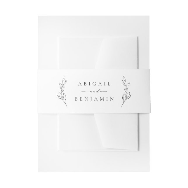Cintas Para Invitaciones Boda de guirnaldas botánicas de elegancia simple (Anverso Ejemplo)