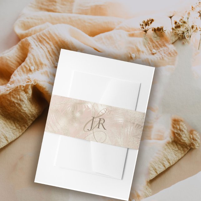 Cintas Para Invitaciones Boda de hoja de palma tropical cepillado de oro (Subido por el creador)