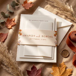 Cintas Para Invitaciones Boda de hojas de arce de otoño elegante