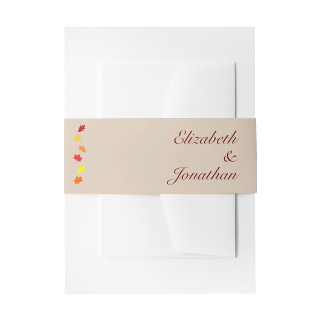 Cintas Para Invitaciones Boda de hojas de otoño (Anverso Ejemplo)