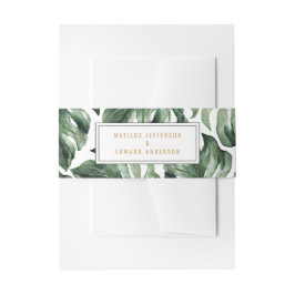 Cintas Para Invitaciones Boda de hojas de palma tropical de color agua