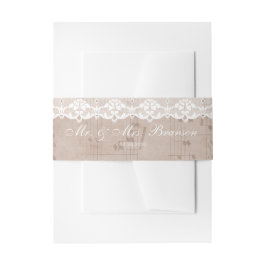 Cintas Para Invitaciones Boda de hojas y encajes de música vintage