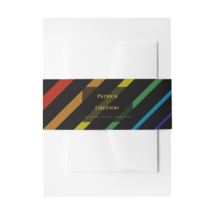 Cintas Para Invitaciones Boda de hombres gays elegante arcoíris