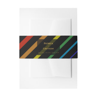 Cintas Para Invitaciones Boda de hombres gays elegante arcoíris