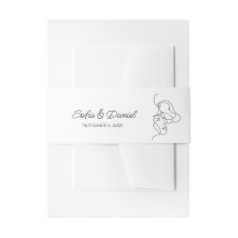 Cintas Para Invitaciones Boda de ilustracion de Pareja de Arte de Línea min