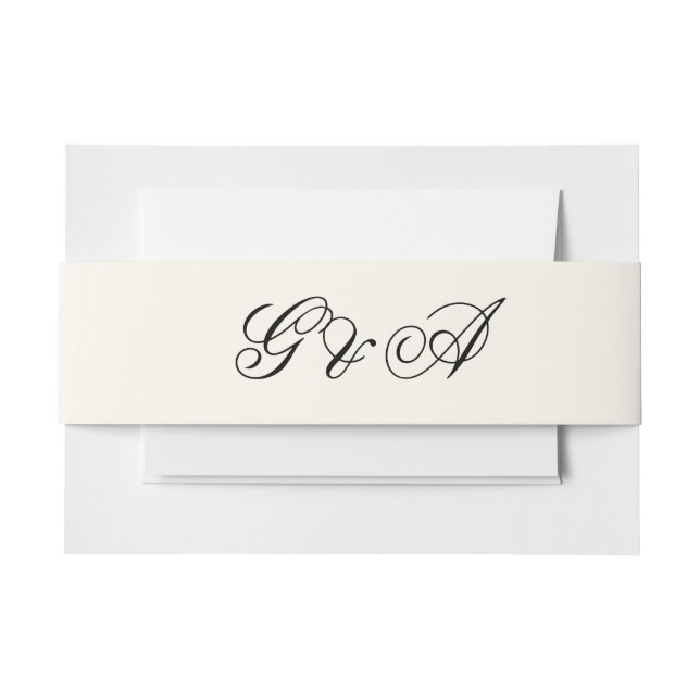Cintas Para Invitaciones Boda de Iniciales de Borgoña Bride Groom (Anverso Ejemplo)