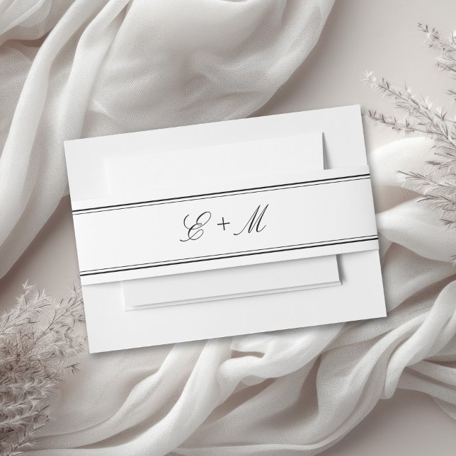 Cintas Para Invitaciones Boda de Iniciales de Monograma Clásico Simple (Subido por el creador)