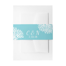 Boda de Iniciales de Pareja de Coral del Mar Blanc