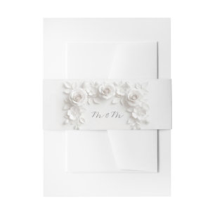 Cintas Para Invitaciones Boda de iniciales florales blancas 3