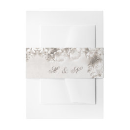 Cintas Para Invitaciones Boda de iniciales florales blancas 3