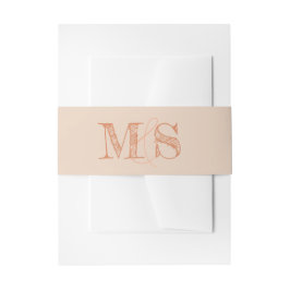 Cintas Para Invitaciones Boda de Iniciales Sienna Beige Monogram Bride Groo