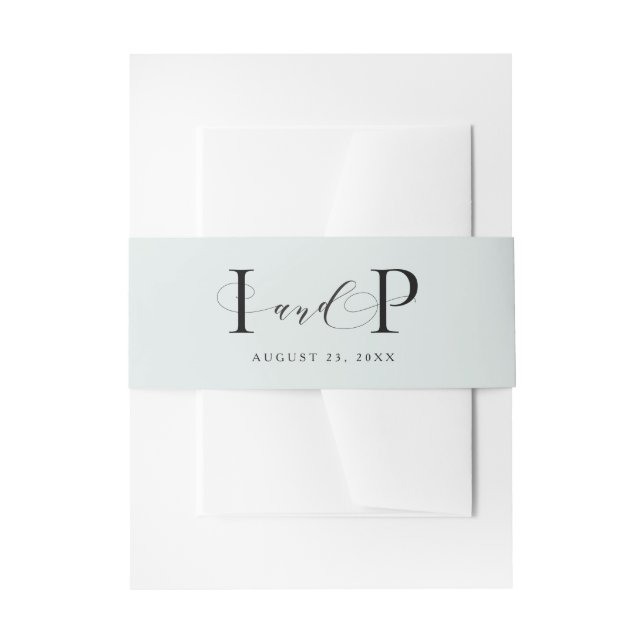 Cintas Para Invitaciones Boda de iniciales simples y elegantes (Anverso Ejemplo)