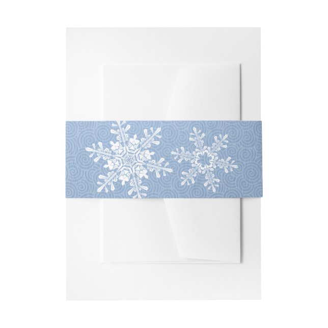Cintas Para Invitaciones Boda de invierno Lapis Blue White Snowflake (Anverso Ejemplo)