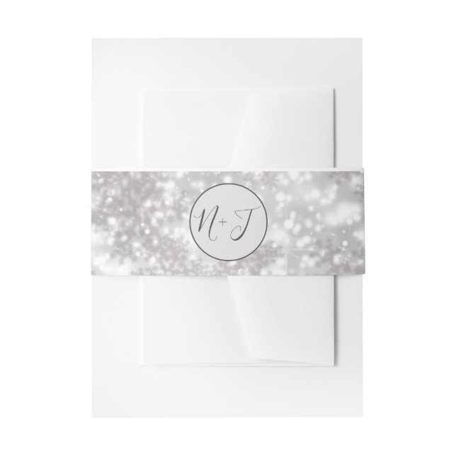 Cintas Para Invitaciones Boda de invierno White Snowflakes Wonderland (Anverso Ejemplo)
