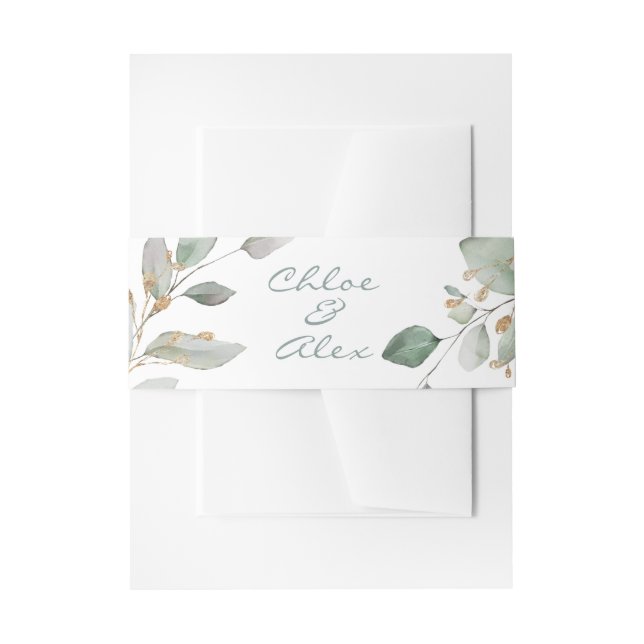 Cintas Para Invitaciones Boda de Jardín con Acuarela (Anverso Ejemplo)