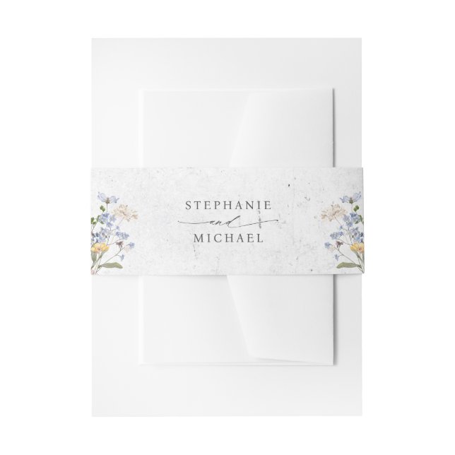 Cintas Para Invitaciones Boda de jardín de flores silvestres de primavera c (Anverso Ejemplo)