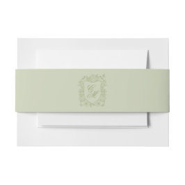 Cintas Para Invitaciones Boda de Jardín Verde Salvia Monograma Cresta