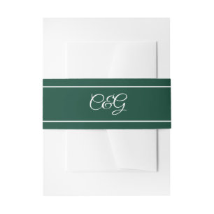 Cintas Para Invitaciones Boda de Kelly Green Monogrammed