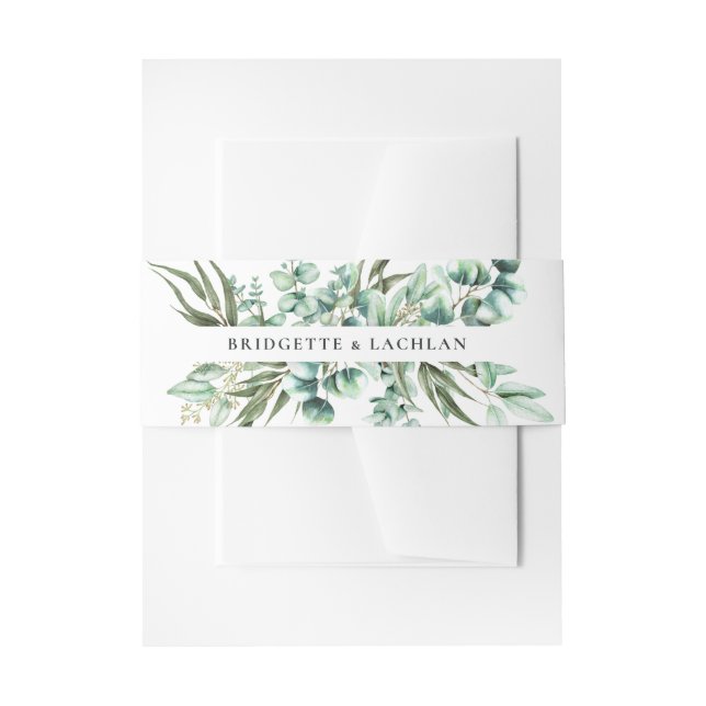 Cintas Para Invitaciones Boda de la acuarela de Eucalyptus (Anverso Ejemplo)