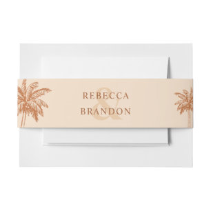Cintas Para Invitaciones Boda de la crema del desierto Boho de Palm Tree di