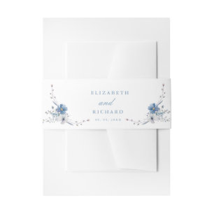 Cintas Para Invitaciones Boda de la flor floral de oro azul de la marea neg