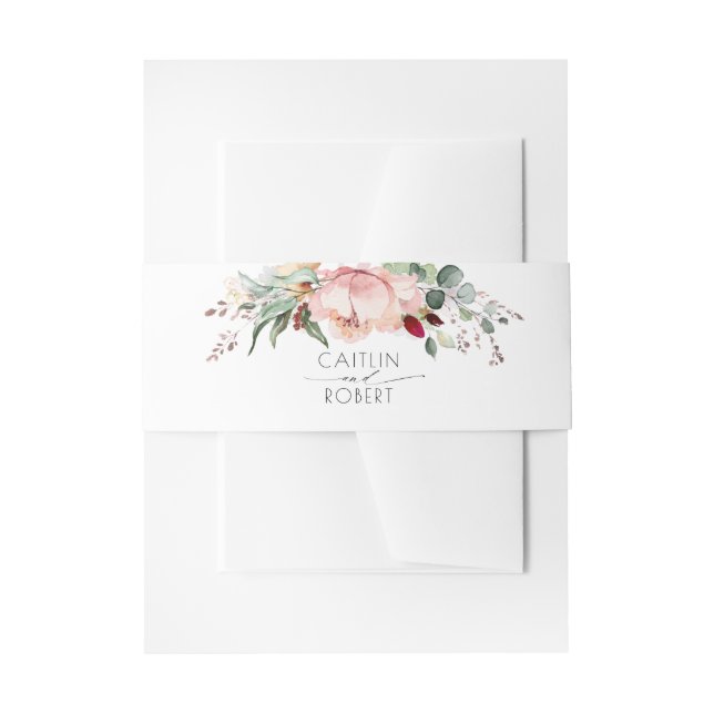 Cintas Para Invitaciones Boda de la fusión de tonos rosados y terrestres de (Anverso Ejemplo)