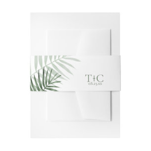 Cintas Para Invitaciones Boda de la hoja de la palma exuberante verde/blanc