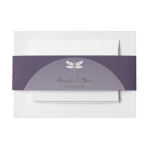Cintas Para Invitaciones Boda de la libélula morada oscura