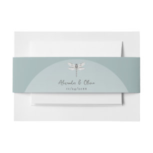 Cintas Para Invitaciones Boda de la libélula verde azulada