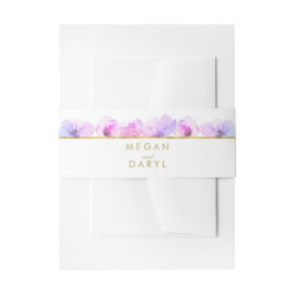 Cintas Para Invitaciones Boda de la línea de oro de las flores color azul m