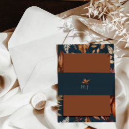 Cintas Para Invitaciones Boda de la Marina Elegante de Monograma