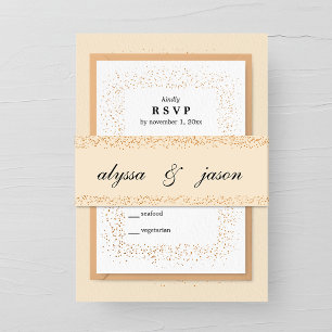 Cintas Para Invitaciones Boda de la reventada de Confetti de Champagne y Br