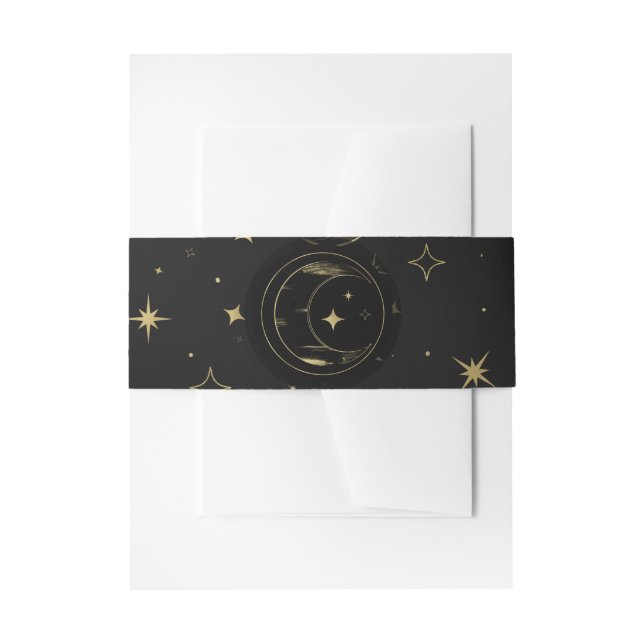 Cintas Para Invitaciones Boda de las estrellas de la luna celestial moderna (Anverso Ejemplo)