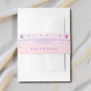 Cintas Para Invitaciones Boda de las Estrellas Moon Sun Rosa Mystical Sunse