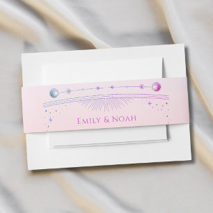 Cintas Para Invitaciones Boda de las Estrellas Moon Sun Rosa Mystical Sunse