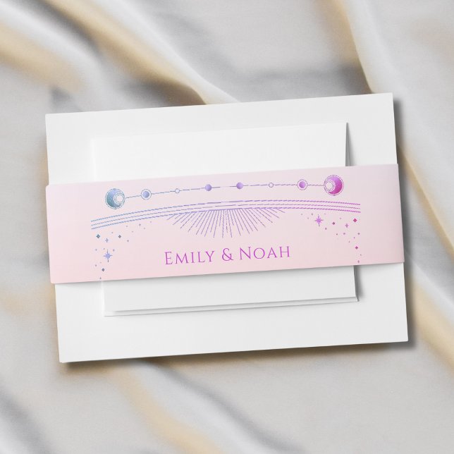 Cintas Para Invitaciones Boda de las Estrellas Moon Sun Rosa Mystical Sunse (Subido por el creador)